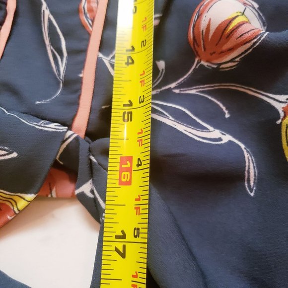 June and Hudson wide leg pant suit size 1X cropped floral hunter green pink - Picture 9 of 15